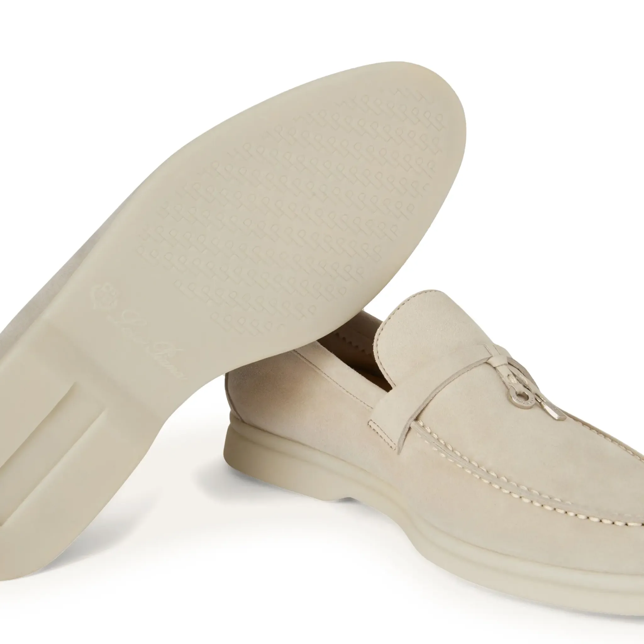 Loro Piana Summer Charms Walk Suede Goatskin Powder Pearl Loafers< Designer Trainers