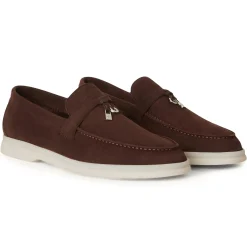 Loro Piana Summer Charms Walk Suede Chocolate Loafers< Designer Trainers