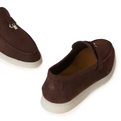 Loro Piana Summer Charms Walk Suede Chocolate Loafers< Designer Trainers
