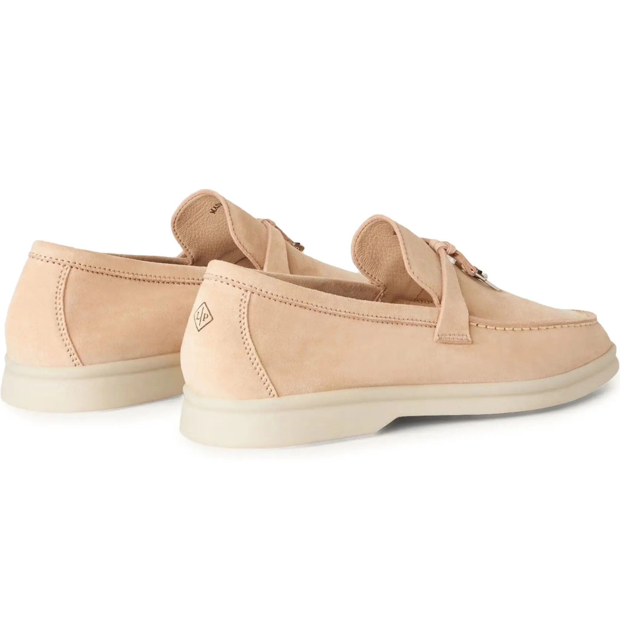 Loro Piana Summer Charms Walk Suede Goatskin Pink Sand Loafers< Designer Trainers