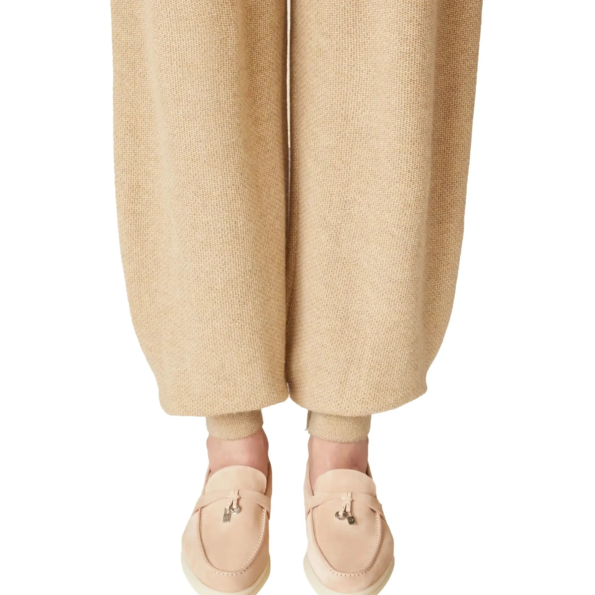 Loro Piana Summer Charms Walk Suede Goatskin Pink Sand Loafers< Designer Trainers