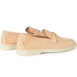 Loro Piana Summer Charms Walk Suede Goatskin Pink Reef Loafers< Designer Trainers