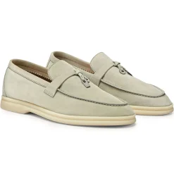 Loro Piana Summer Charms Suede Deep Ice Loafers< Designer Trainers