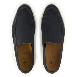 Loro Piana Summer Walk Suede Classic Blue Loafers< Designer Trainers