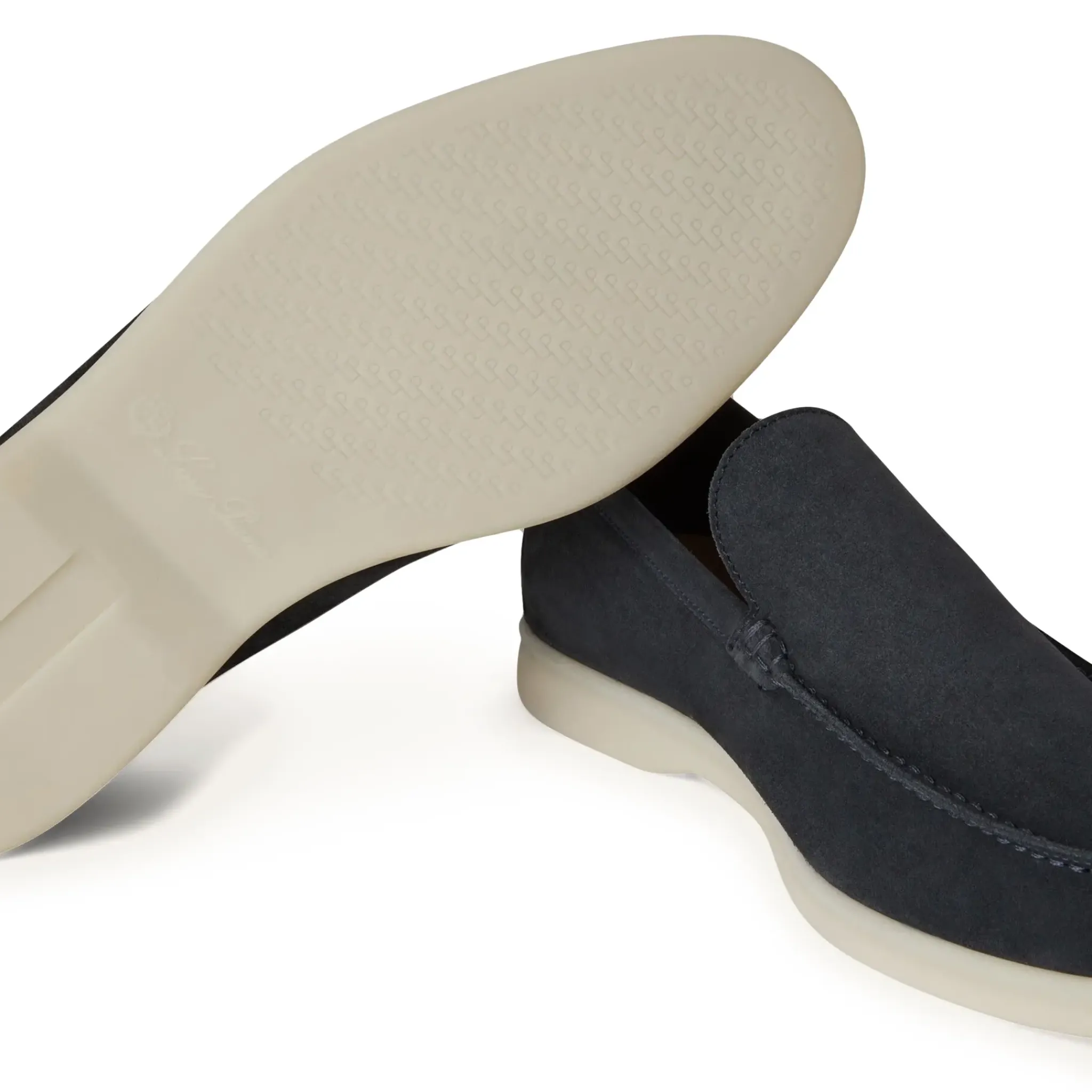 Loro Piana Summer Walk Suede Classic Blue Loafers< Designer Trainers