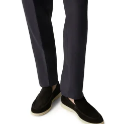 Loro Piana Summer Walk Suede Black Loafers< Designer Trainers