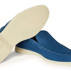 Loro Piana Summer Walk Suede Cobalt Ink Loafers< Designer Trainers