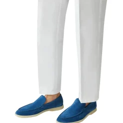 Loro Piana Summer Walk Suede Cobalt Ink Loafers< Designer Trainers