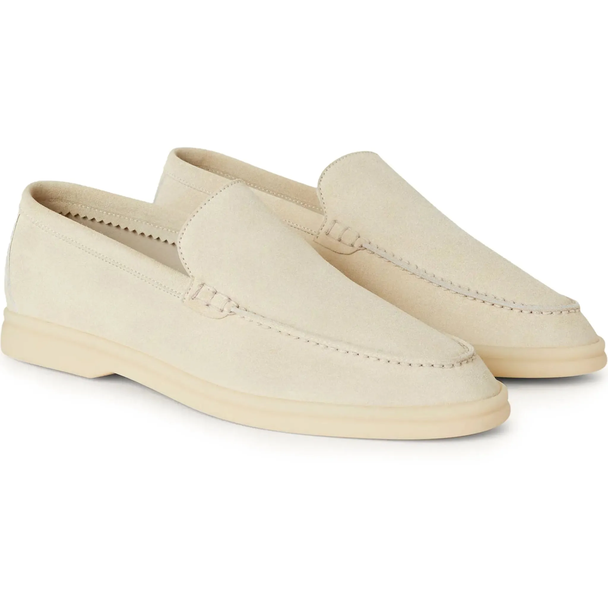 Loro Piana Summer Walk Suede Nougat Loafers< Designer Trainers