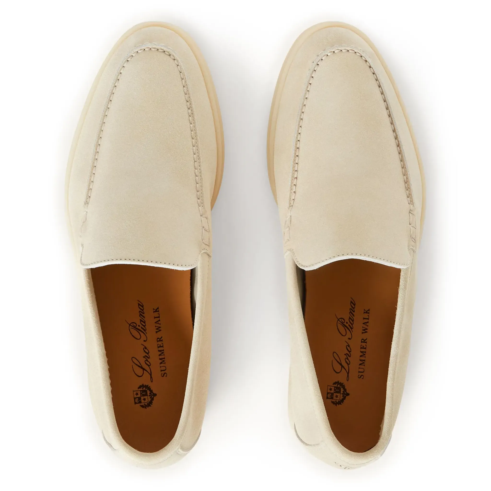 Loro Piana Summer Walk Suede Nougat Loafers< Designer Trainers