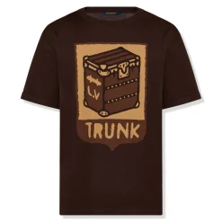Louis Vuitton Cotton Trunk Print Sienna Brown T Shirt< T-shirts