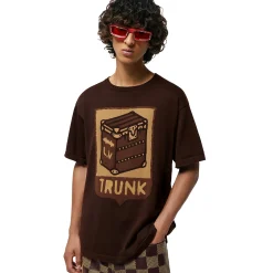 Louis Vuitton Cotton Trunk Print Sienna Brown T Shirt< T-shirts