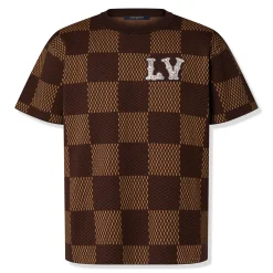 Louis Vuitton Damier LV Crystal Patch Brown T Shirt< T-shirts