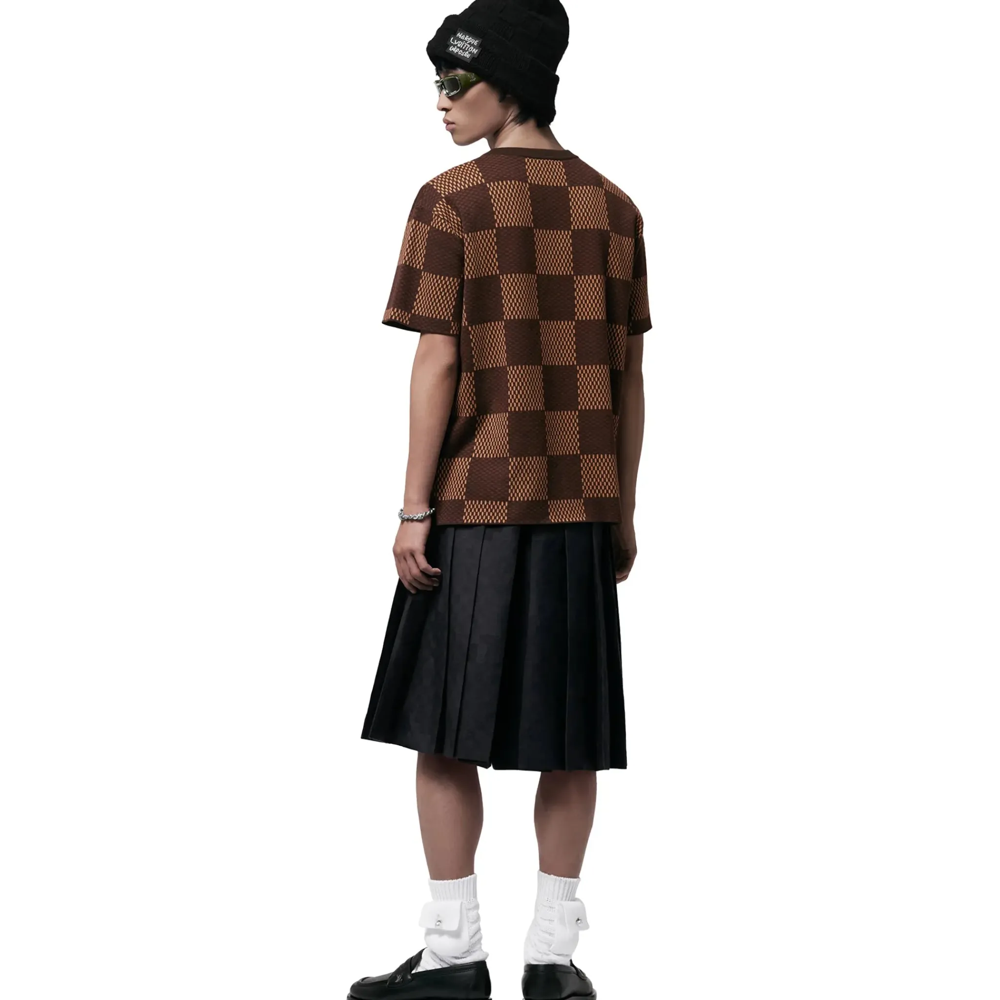 Louis Vuitton Damier LV Crystal Patch Brown T Shirt< T-shirts