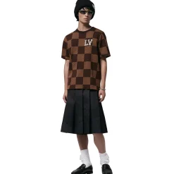 Louis Vuitton Damier LV Crystal Patch Brown T Shirt< T-shirts