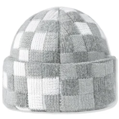 Louis Vuitton Damoflage Pearls Crush Reversible Light Grey Beanie< Hats & Caps
