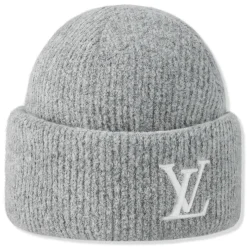 Louis Vuitton Damoflage Pearls Crush Reversible Light Grey Beanie< Hats & Caps