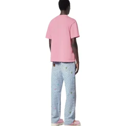 Louis Vuitton Embroidered Signature Crewneck Coral Blush Pink T Shirt< T-shirts