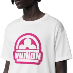 Louis Vuitton Flower Cotton Short-Sleeved Crewneck White T Shirt< T-shirts