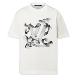 Louis Vuitton LV Birds Printed Cotton T Shirt White< T-shirts