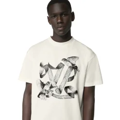 Louis Vuitton LV Birds Printed Cotton T Shirt White< T-shirts