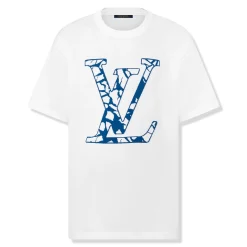 Louis Vuitton LV Ice Milk White Crewneck T Shirt< T-shirts