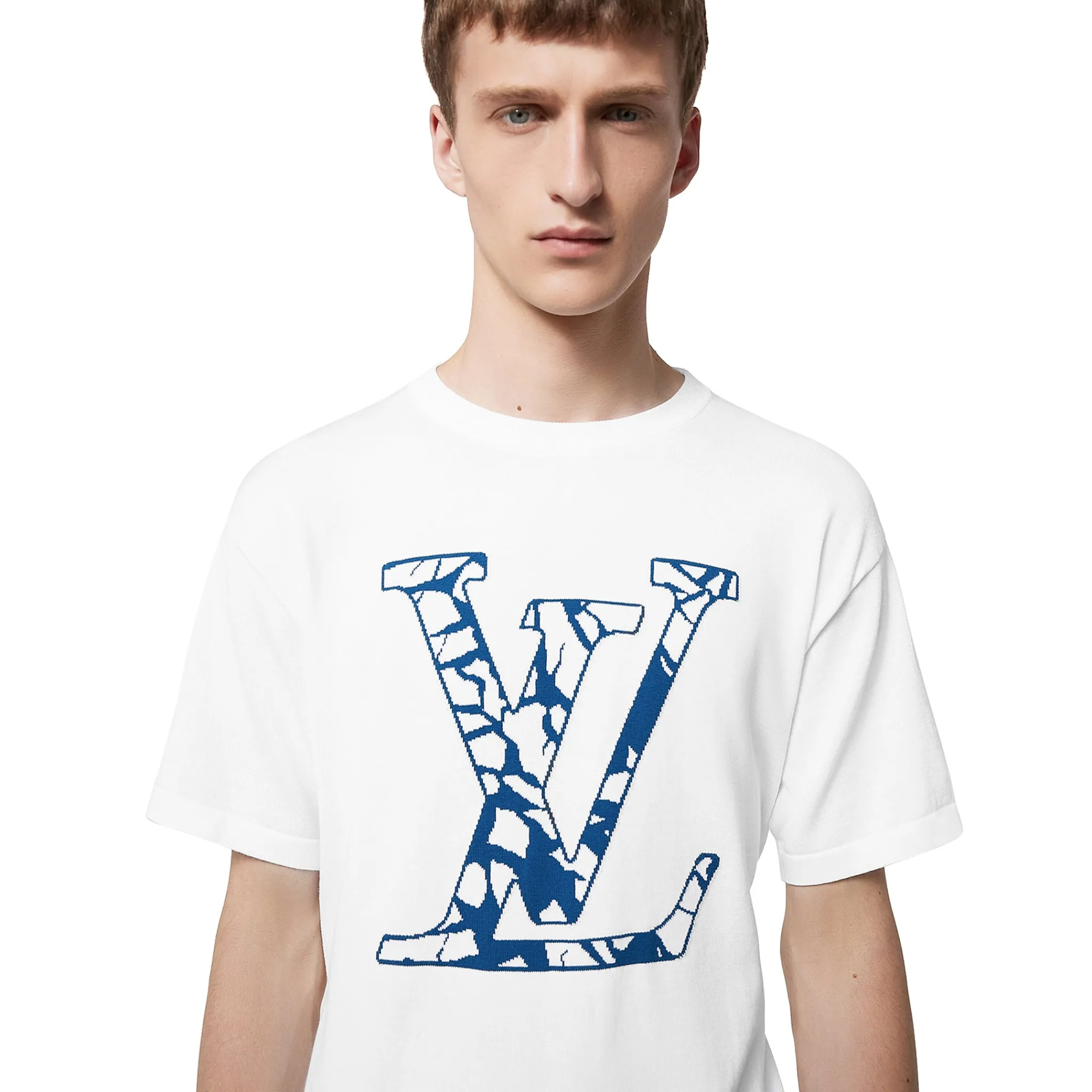 Louis Vuitton LV Ice Milk White Crewneck T Shirt< T-shirts