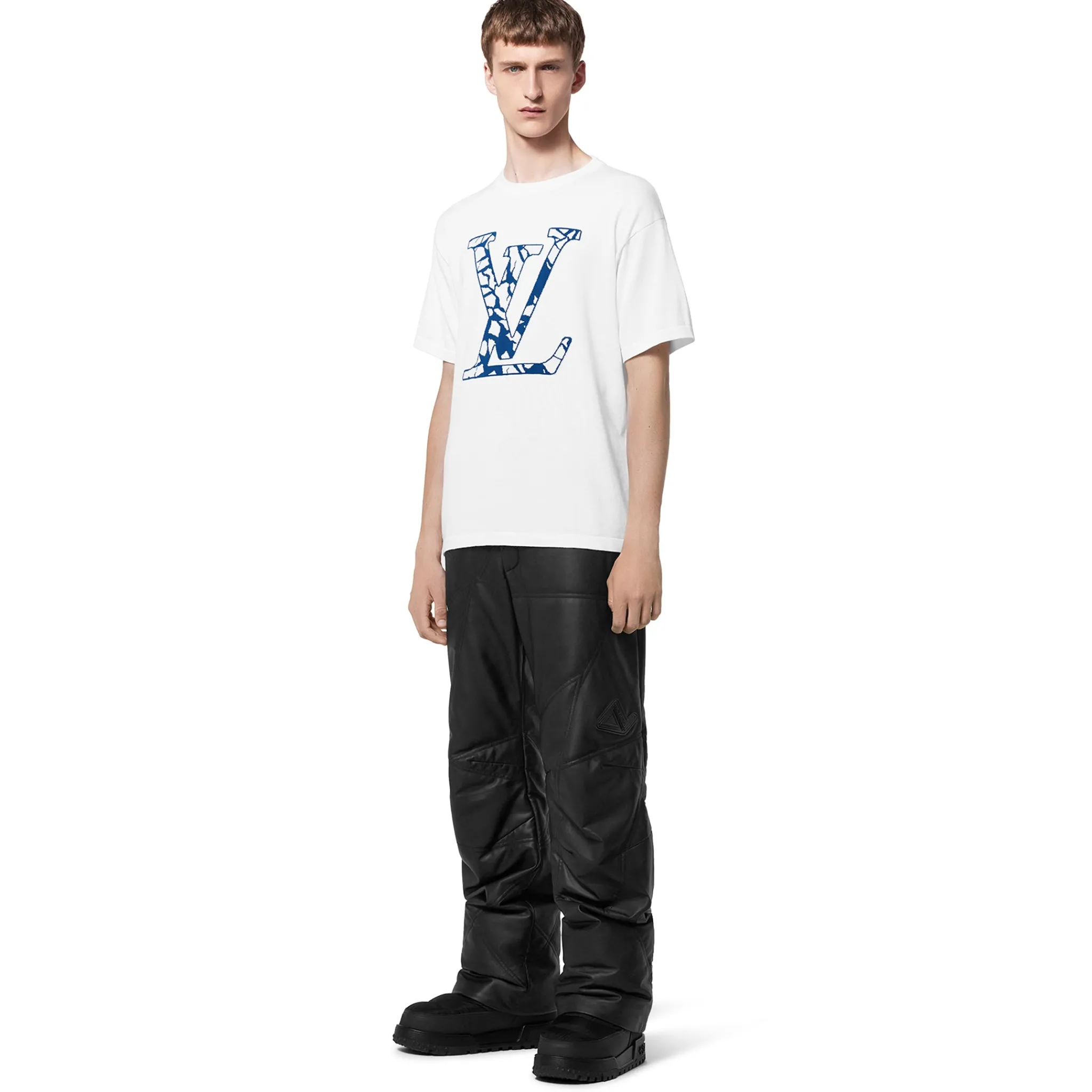 Louis Vuitton LV Ice Milk White Crewneck T Shirt< T-shirts