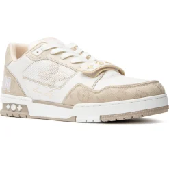Louis Vuitton LV Monogram Beige Sneaker< Designer Trainers
