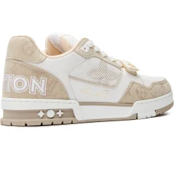 Louis Vuitton LV Monogram Beige Sneaker< Designer Trainers