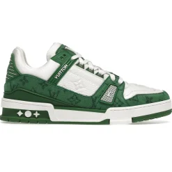 Louis Vuitton LV Monogram Green Denim Sneaker< Designer Trainers
