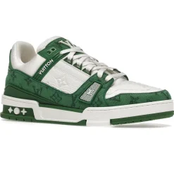 Louis Vuitton LV Monogram Green Denim Sneaker< Designer Trainers