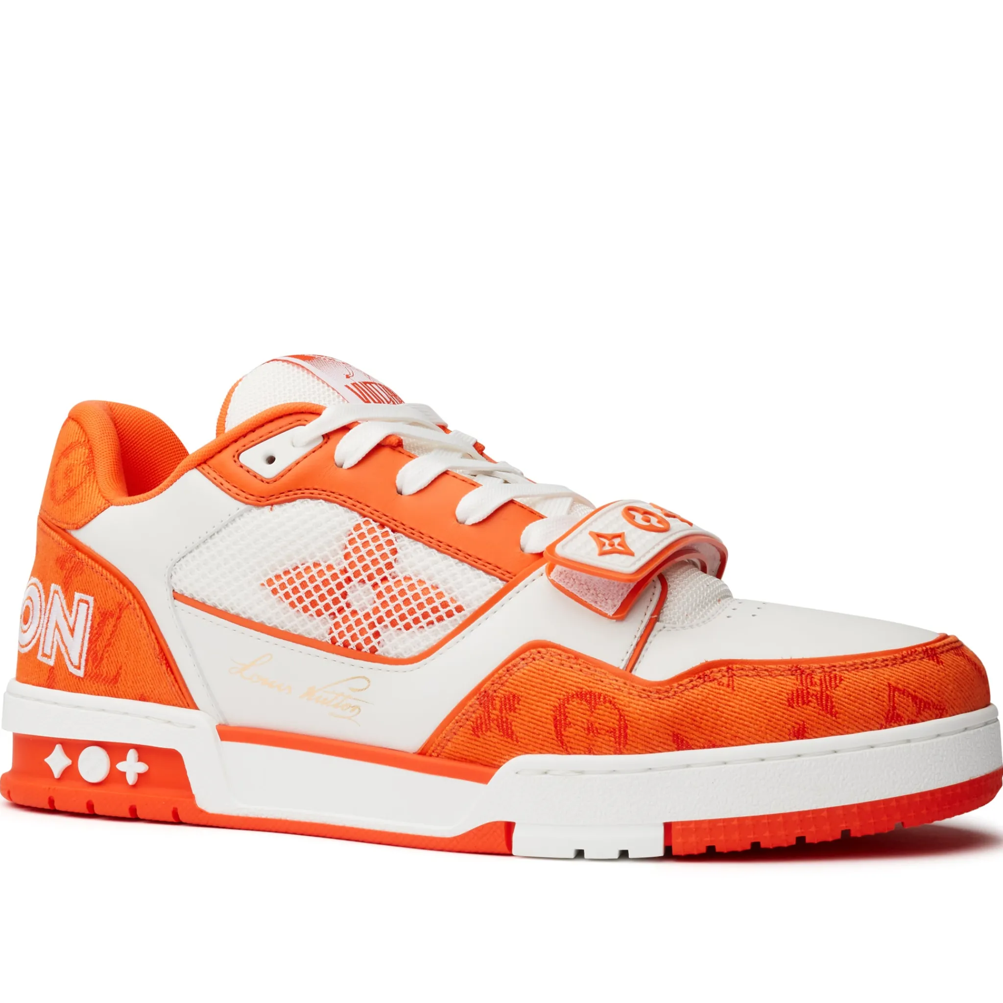 Louis Vuitton LV Monogram Orange Denim Sneaker< Designer Trainers
