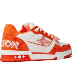 Louis Vuitton LV Monogram Orange Denim Sneaker< Designer Trainers