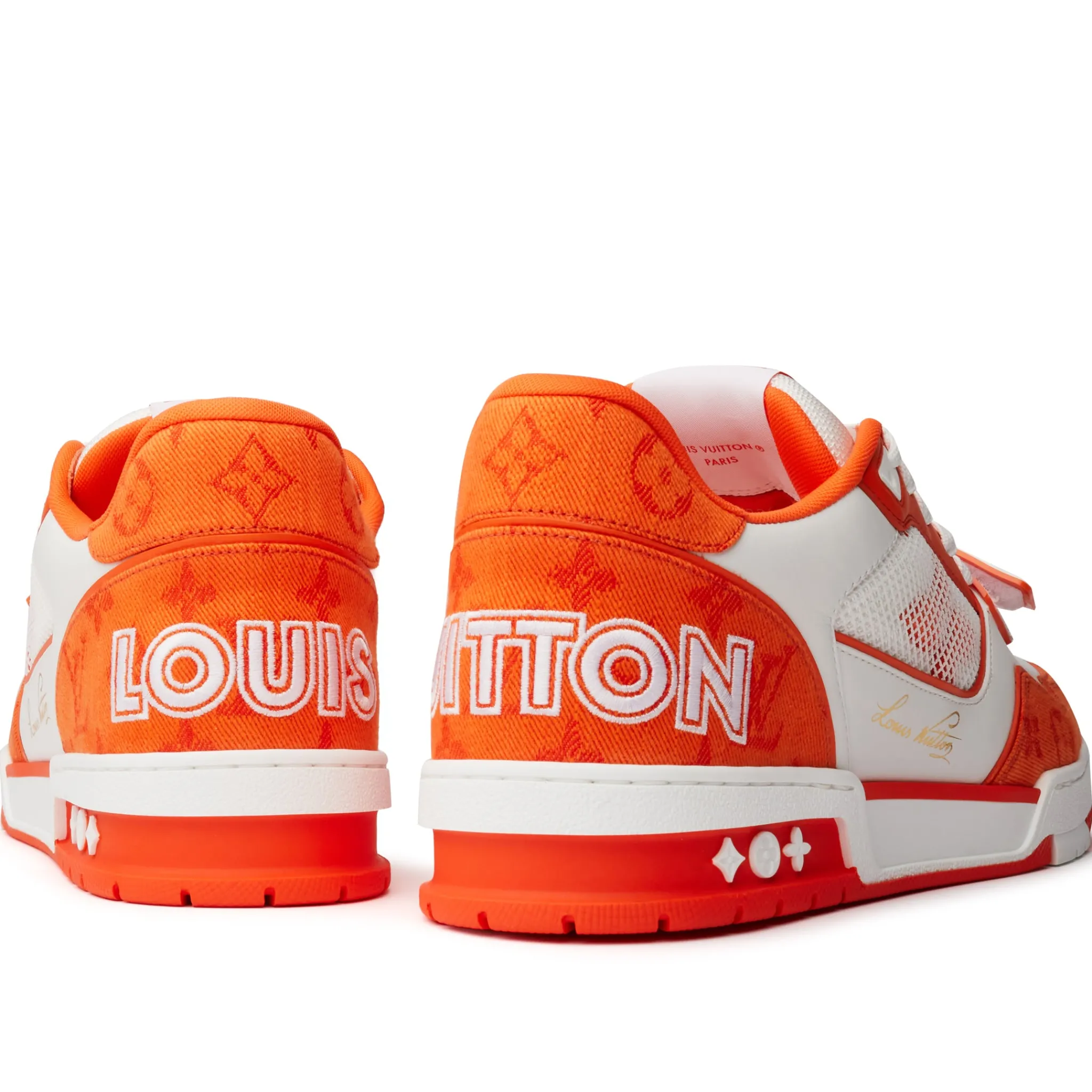 Louis Vuitton LV Monogram Orange Denim Sneaker< Designer Trainers