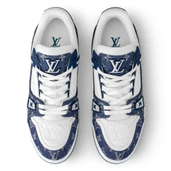 Louis Vuitton LV Monogram Blue Denim Sneaker< Designer Trainers