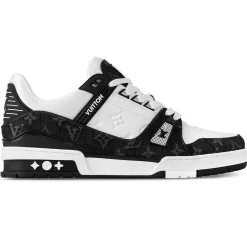 Louis Vuitton LV Monogram Black Denim Sneaker< Black Trainers|Designer Trainers