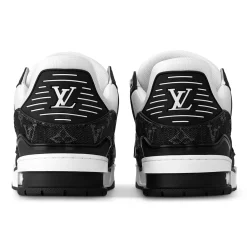 Louis Vuitton LV Monogram Black Denim Sneaker< Black Trainers|Designer Trainers