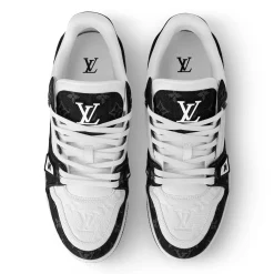 Louis Vuitton LV Monogram Black Denim Sneaker< Black Trainers|Designer Trainers