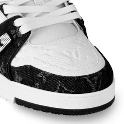 Louis Vuitton LV Monogram Black Denim Sneaker< Black Trainers|Designer Trainers
