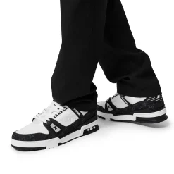 Louis Vuitton LV Monogram Black Denim Sneaker< Black Trainers|Designer Trainers