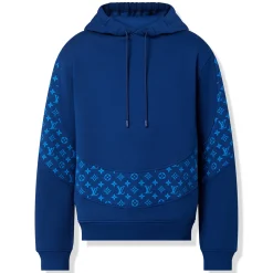 Louis Vuitton LV Monogram Circle Cut Blue Hoodie< Sweatshirts & Hoodies