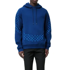 Louis Vuitton LV Monogram Circle Cut Blue Hoodie< Sweatshirts & Hoodies