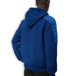 Louis Vuitton LV Monogram Circle Cut Blue Hoodie< Sweatshirts & Hoodies