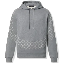 Louis Vuitton LV Monogram Circle Cut Grey Hoodie< Sweatshirts & Hoodies