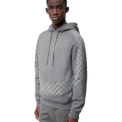 Louis Vuitton LV Monogram Circle Cut Grey Hoodie< Sweatshirts & Hoodies