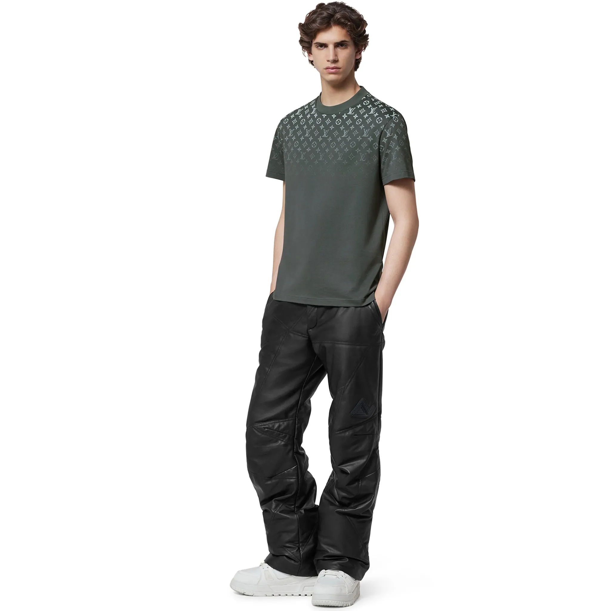 Louis Vuitton LV Monogram Gradient Cotton Grey T Shirt< T-shirts