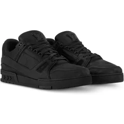 Louis Vuitton LV Trainer Black Monogram Sneaker< Designer Trainers