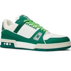 Louis Vuitton LV Trainer White Green Sneaker< Designer Trainers
