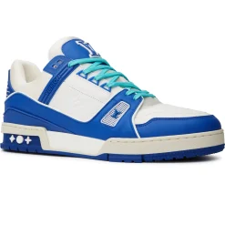 Louis Vuitton LV Trainer White Blue Sneaker< Designer Trainers